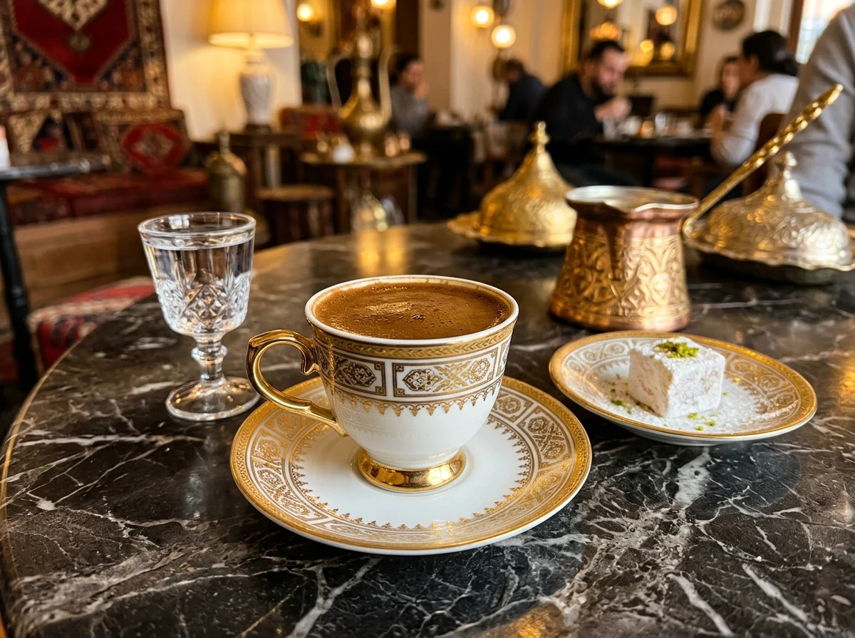 Damla sakızlı Türk kahvesi